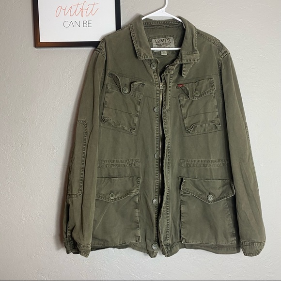 Levi's Other - Levi's Army Green Military Field Style 4 Pocket Cotton Utility Jacket Size XL